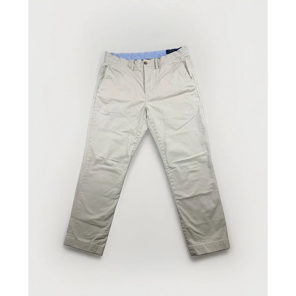 Polo Ralph Lauren Stretch Straight Fit Pants Tan Chino Mens 33x30 (33x28 Fit)
